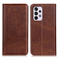 Miniatyrbillede 1 af 2: Flip Etui med Pung i ægte Læder til Samsung Galaxy A33 5G - Kaffe Brown