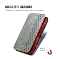 Pikkukuva 4 / 6: Nahkakotelo With A Stylish Rhombus Imprint For Xiaomi 13 - Harmaa Silver grey