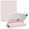 Miniatyrbillede 1 af 2: iPad Pro 12.9 (2018) / (2020) / (2021) / (2022) Drop Resistant Tri-fold stander etui Vegansk Læder and Flexible and Acrylic Tablet Slim Case stødsikke Pink
