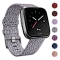 Miniatyrbild 1 av 2: Fitbit Versa klockarmband i nylon canvas - Grå Silvergrå