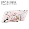 Pikkukuva 2 / 2: Marble Patterned Suojakuori With Ring Holder For iPhone 13 - Sininen Marble Tile Blue