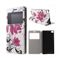Miniatyrbillede 1 af 2: Moberg View Huawei Ascend P8 Læder Flip Etui - Elegant Lotus Multicolor
