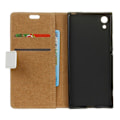 Miniatyrbillede 2 af 2: Sony Xperia XA1 beskyttende læder-etui - US flag og kat Multicolor