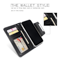 Miniatyrbillede 2 af 2: iPhone Xs Max litchi-tekstur 2-i-1 læder flip cover - Sort Black