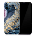 Pikkukuva 1 / 2: Marble iPhone 13 Pro Max Suojakotelo - Blue On Golden Splash Marble Multicolor