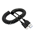 Pikkukuva 1 / 2: CY UC-080 USB-C uros pistoke USB 3.0 A uros pistoke jousikaapeli - Musta Black