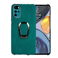 Miniatyrbillede 1 af 2: Stødsikkert lædercover med oval kickstand til Motorola Moto G22 - Mørkegrøn Green