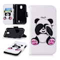 Miniatyrbillede 1 af 2: Nokia 1 Printet Mønster PU læder flip etui - sød Panda Multicolor