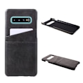 Miniatyrbillede 1 af 2: Samsung Galaxy S10 Plus læderetui med kortholdere - Sort Black