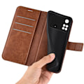 Pikkukuva 2 / 2: Xiaomi Poco M4 Pro nahkainen lompakokkotelo - Vaalean Ruskea Brown