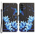Pikkukuva 1 / 2: Wonderland Samsung Galaxy A24 4G Läppäkotelo - Sininen Perhonen Blue