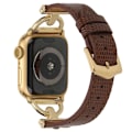 Miniatyrbild 1 av 2: Apple Watch (45 mm) klockarmband i texturerat PU-läder - Kaffe / Roséguld Guld