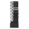 Miniatyrbild 6 av 6: Apple Watch Series 8 (45mm) / Watch Ultra klockarmband i äkta läder med kedjedekor Svart