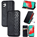 Pikkukuva 2 / 2: Nahkakotelo With A Stylish Rhombus Imprint For Samsung Galaxy A32 - Musta Black