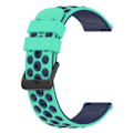 Miniatyrbild 4 av 5: 20 mm dubbelfärgat klockarmband i silikon för Garmin-klocka - Teal Midnattsblå Blå