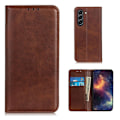 Pikkukuva 1 / 2: Lompakko-style Aitoa Nahkaa Läppäkotelo For Samsung Galaxy S21 FE - Kahvi Brown
