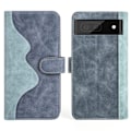 Pikkukuva 1 / 2: Kaksivärinen nahkainen läppäkotelo Google Pixel 7 - Sininen Blue