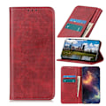 Pikkukuva 2 / 2: Lompakko-style Aitoa Nahkaa Läppäkotelo For Samsung Galaxy S21 FE - Punainen Red