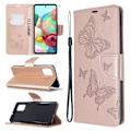 Miniatyrbild 1 av 2: Butterfly läder Samsung Galaxy A71 fodral - Rosa Rosa