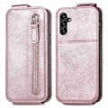 Miniatyrbillede 1 af 2: Vertical Flip Phone Etui med Zipper til Samsung Galaxy M23 / F23 - Rødguld Pink