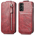 Miniatyrbillede 1 af 2: Vertical Flip Phone Etui med Zipper til Samsung Galaxy A14 - Rød Red