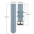 Miniatyrbillede 2 af 2: 22 mm universal urrem med to farver - Sort / Himmelblå Blue