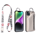 Miniatyrbillede 1 af 2: Zipper læderetui med pung til iPhone 14 - Hvid White