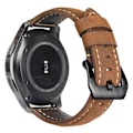 Miniatyrbillede 1 af 2: Samsung Gear S3 Frontier / S3 Classic ægte læder Urrem - Khaki / Sort Buckle Black