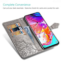 Miniatyrbild 2 av 2: Mandala läder Samsung Galaxy A50 fodral - Silver/Grå Silvergrå