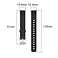 Miniatyrbillede 2 af 2: Fitbit Luxe silikone-urrem - Sort / Størrelse: L Black