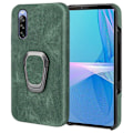Pikkukuva 1 / 2: Iskunkestävä nahkasuojus soikealla jalustalla Sony Xperia 10 III Lite / 10 III - Vihreä Green