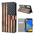 Miniatyrbillede 1 af 2: Samsung Galaxy A7 (2018) mobiletui i kunstlæder med mønster og pung - USA flag Multicolor