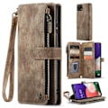 Miniatyrbillede 1 af 2: CaseMe Samsung Galaxy A22 5G etui med lynlås og pung - Brun Brown