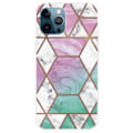 Miniatyrbillede 1 af 2: Marble design iPhone 14 Pro cover - Hvid Diamant I Farverig Baggrund Multicolor