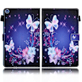 Pikkukuva 1 / 2: Viileä kuvioitu nahkainen kotelo Samsung Galaxy Tab A7 10.4 (2020) - Kukka / Perhonen Blue