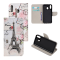 Pikkukuva 1 / 2: Samsung Galaxy A40 ristikkäistekstuuri nahkakotelo - Eiffel-Torni Multicolor