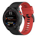 Pikkukuva 4 / 6: 22mm kaksivärinen silikoninen kellohihna Garmin ja Coros kellolle - Musta / Punainen Red