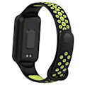 Miniatyrbillede 1 af 2: Amazfit Band 7 tofarvet silikone urrem - Sort / Grøn Green
