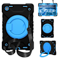 Miniatyrbillede 1 af 6: Samsung Galaxy Tab A8 10.5 (2021) hybridcover med strop - Sort / Blå Blue