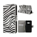 Miniatyrbillede 1 af 2: Moberg læderetui til Samsung Galaxy J1 (2016) - Zebrastriber Multicolor