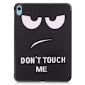 Miniatyrbillede 2 af 2: Tri-fold stander etui iPad 10.9 (2022) Pattern Printing Anti-fall Anti-wear Folio Flip Vegansk Læder Tablet Cover - Rør Mig Ikke Black