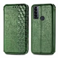 Pikkukuva 1 / 2: Nahkakotelo With A Stylish Rhombus Imprint For Tcl 20 Se - Vihreä Green