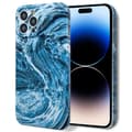 Marmormotiv iPhone 14 Pro skal - Blå Blå