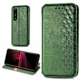 Miniatyrbild 1 av 2: Läder Sony Xperia 1 III fodral med romb-design - Grön Grön