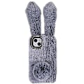 Miniatyrbild 1 av 6: Fluffy Rabbit iPhone 14 Plus skal - Silver/Grå Silvergrå