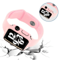 Pikkukuva 5 / 6: Apple Watch SE 2022 (44mm) silikoninen ranneke ja suojus karkaistulla lasilla - Syvä Vaaleanpunainen Pink