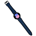 Pikkukuva 2 / 4: Samsung Galaxy Watch 5 / 4 / 3 nahkainen ja silikoninen ranneke - Litchi Tekstuuri Sininen / Musta Blue