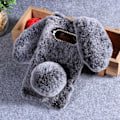 Miniatyrbild 2 av 2: Fluffy Rabbit Samsung Galaxy S10 skal - Silver/Grå Silvergrå