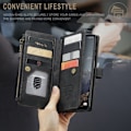 Miniatyrbillede 2 af 2: CaseMe Samsung Galaxy A13 5G etui med lynlås og pung - Sort Black