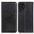 Miniatyrbillede 1 af 2: Flip Etui med Pung i ægte Læder til Samsung Galaxy S22 Ultra - Sort Black